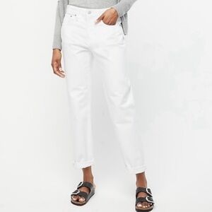 NWT White Boyfriend Jeans J. Crew, Size 28 Tall Looser fit Slouchy Distressed‌‍‍